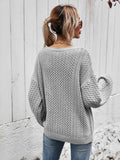 Angel Wings V-Neck Dropped Shoulder Sweater - Hovatok