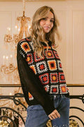 BiBi Granny Square Front Long Sleeve Top - Hovatok