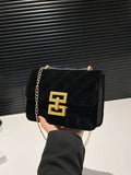 Solid Color Chain Shoulder Bag - Hovatok