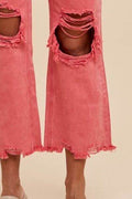 Annie Wear Distressed Raw Hem Jeans - Hovatok