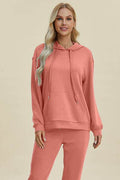 Basic Bae Full Size Air Scuba Drawstring Long Sleeve Hoodie with Kangaroo Pocket - Hovatok