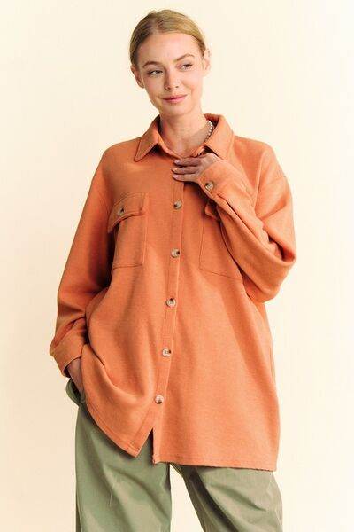 Davi & Dani Waffle-Knit Button Down Shirt - Hovatok