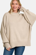 Zenana Side Sit Oversize Sweater - Hovatok