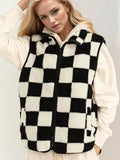 Double Take Full Size Zip Up Checkered Vest Cost - Hovatok
