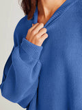 Double Take Side Slit Round Neck Long Sleeve Sweater - Hovatok