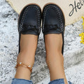 Weave Wedge Heeled Loafers - Hovatok