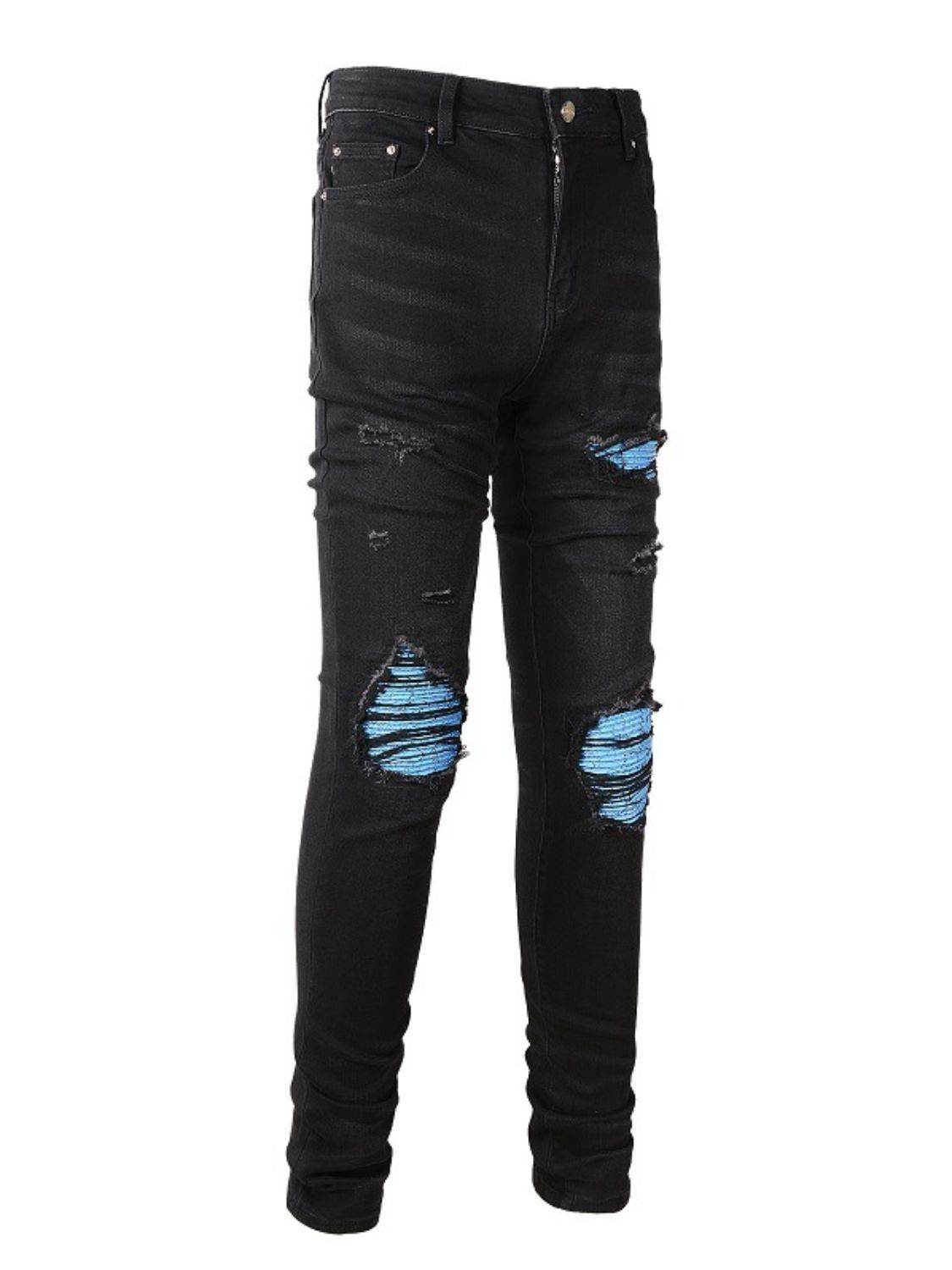 Men's Distressed Skinny Jeans - Hovatok