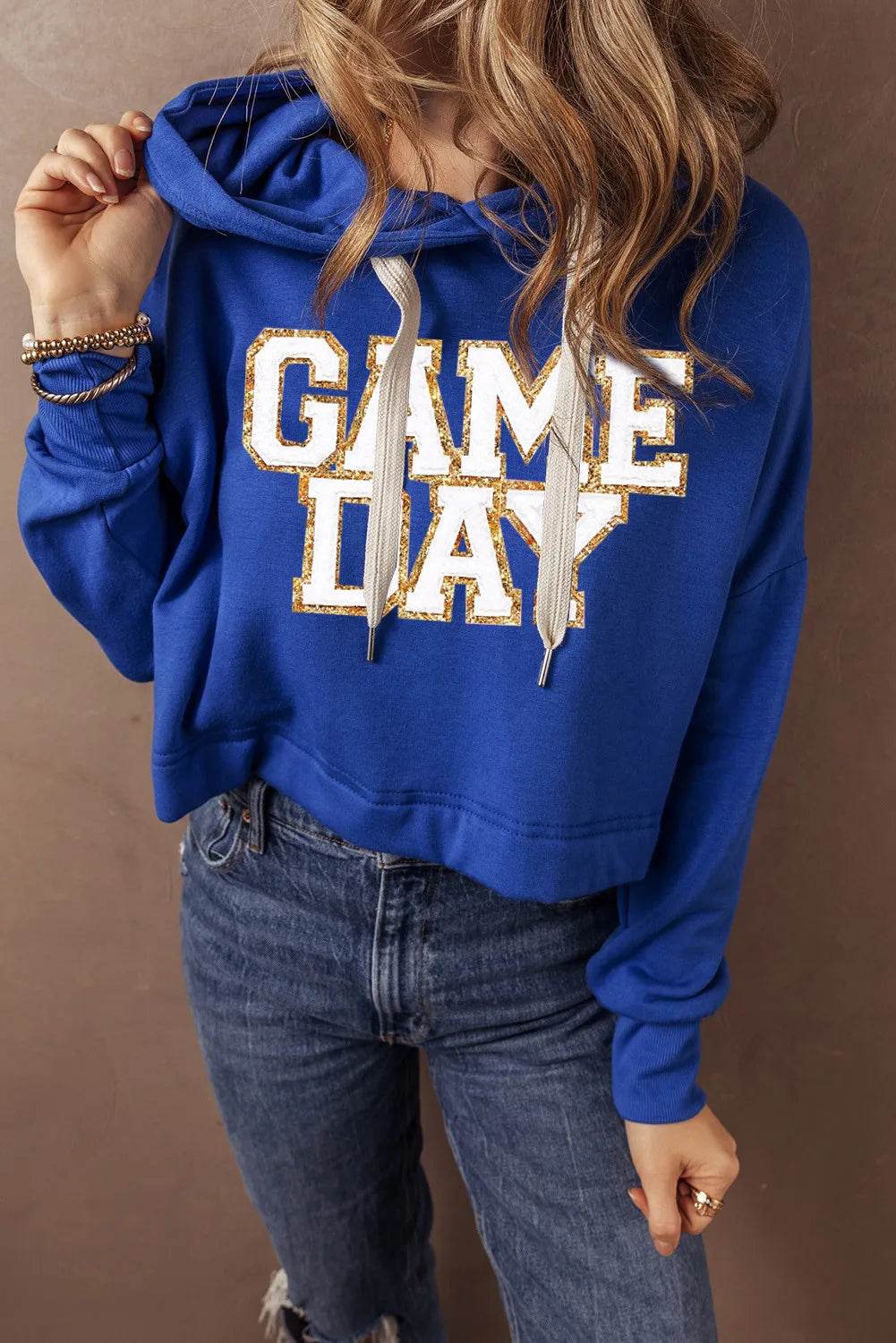 GAME DAY Drawstring Long Sleeve Hoodie - Hovatok