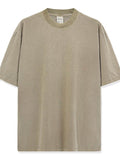Men's Full Size Round Neck Washed T-Shirt Plus Size - Hovatok