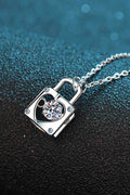 Adored Moissanite Lock Pendant Necklace - Hovatok