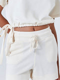 Drawstring Solid Color Shorts with Pockets - Hovatok
