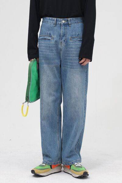 Front Pockets Baggy Jeans - Hovatok
