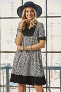 Celeste Plus Size Ditsy Floral Short Sleeve Dress with Pockets - Hovatok