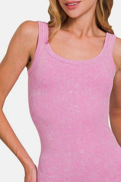Zenana Ribbed Scoop Neck Tank - Hovatok