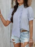 Devine Button Down Striped Short Sleeve Shirt - Hovatok