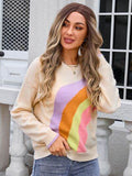 Angel Wings Rainbow Round Neck Long Sleeve Sweater - Hovatok