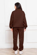 Half Zip Long Sleeve Sweatshirt and Pants Set - Hovatok