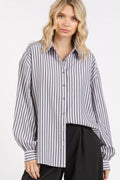 Mittoshop Button Down Striped Long Sleeve Shirt - Hovatok