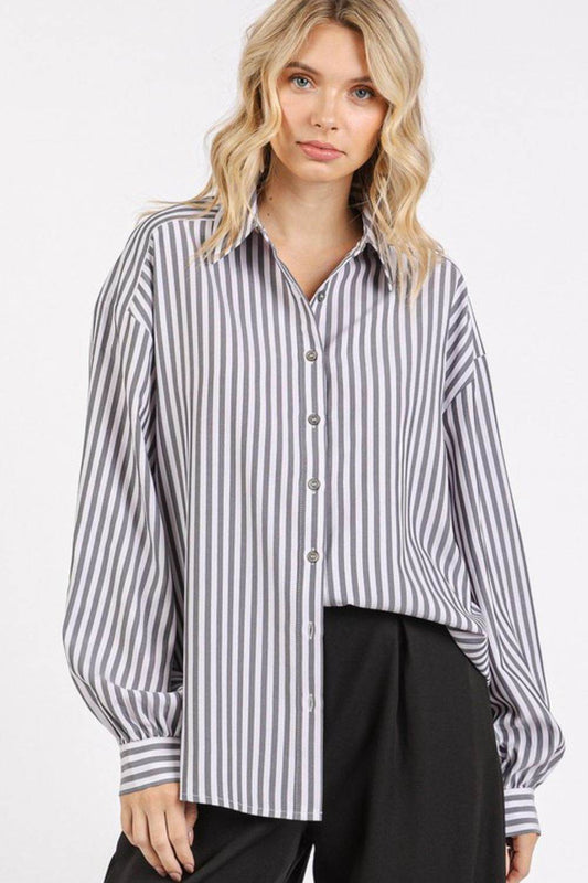 Mittoshop Button Down Striped Long Sleeve Shirt - Hovatok