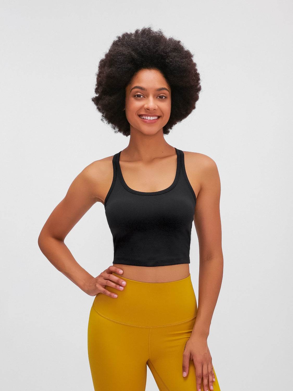 Millennia Scoop Neck Active Tank with Detachable Chest Pads - Hovatok