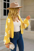Angel Wings Floral Open Front Fuzzy Cardigan - Hovatok