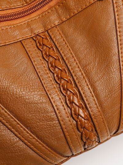 PU Leather Adjustable Strap Shoulder Bag - Hovatok