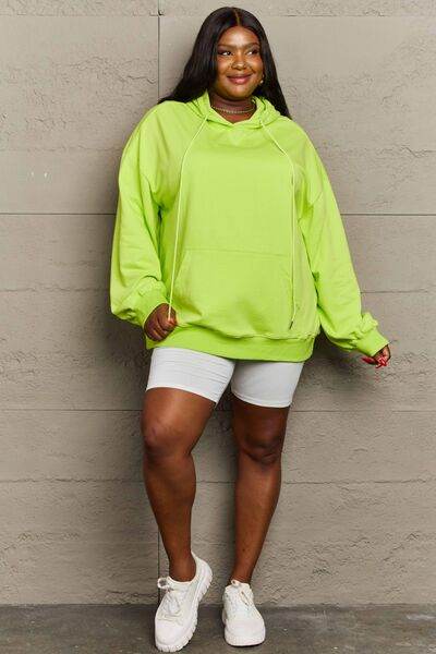 Full Size Drawstring Long Sleeve Hoodie - Hovatok
