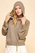 Davi & Dani Drop Shoulder Long Sleeve Hooded Sweater - Hovatok