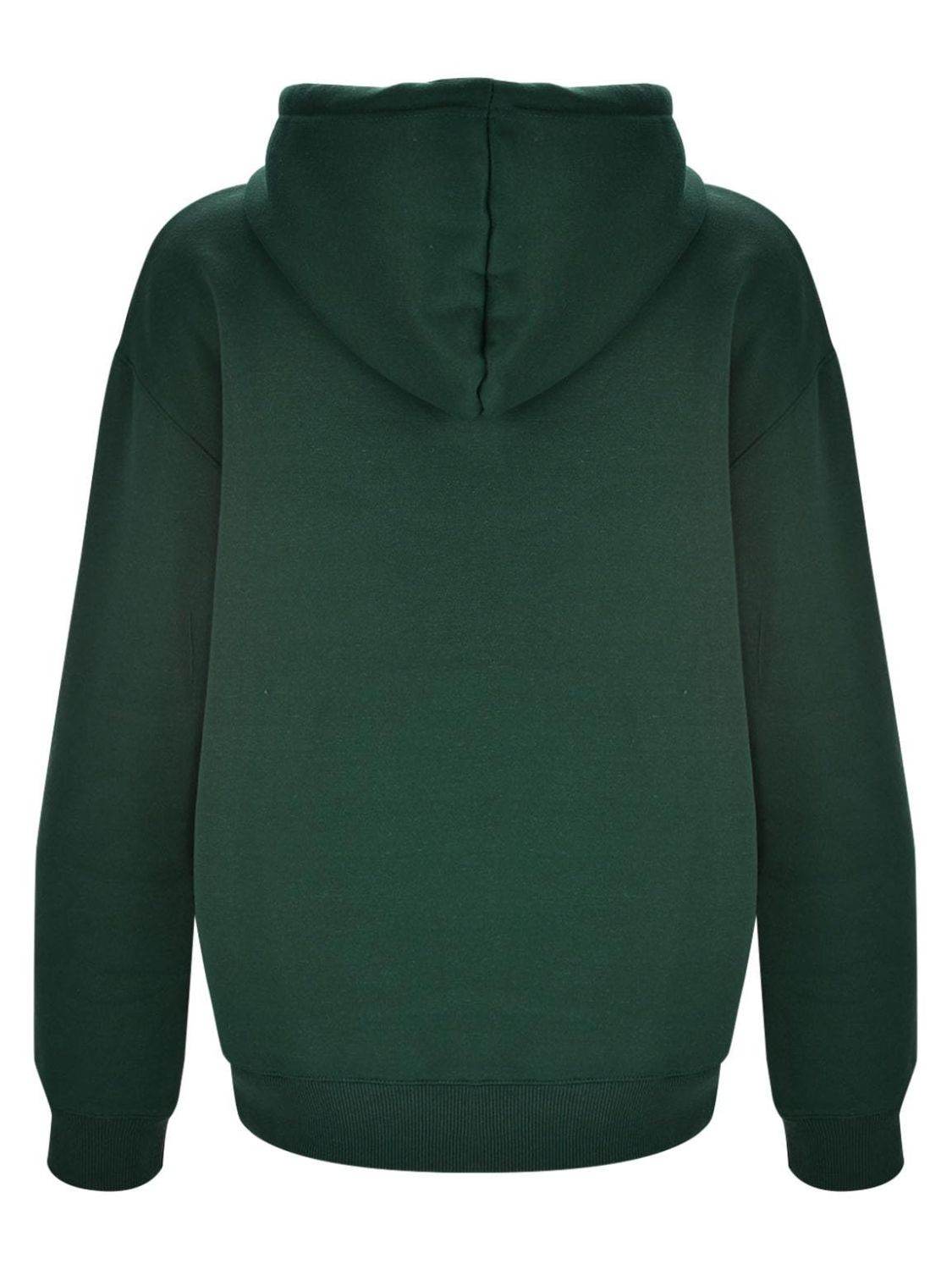 Letter Graphic Zip Up Long Sleeve Hooded Jacket - Hovatok