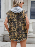 Leopard Buttton Up Denim Vest - Hovatok