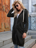 Ivy Lane Full Size Zip-Up Longline Hoodie with Pockets - Hovatok