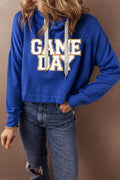 GAME DAY Drawstring Long Sleeve Hoodie - Hovatok