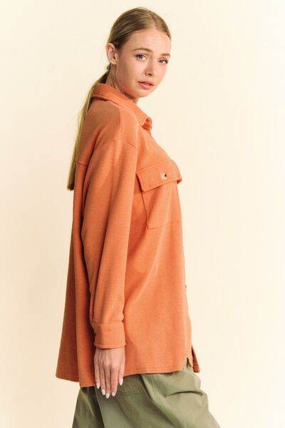 Davi & Dani Waffle-Knit Button Down Shirt - Hovatok