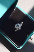Adored 925 Sterling Silver 3 Carat Moissanite 6-Prong Ring - Hovatok
