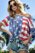 BiBi American Flag Theme Short Sleeve T-Shirt - Hovatok