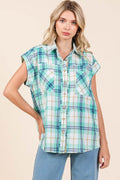 Mittoshop Mineral Wash Plaid Button Down Shirt - Hovatok