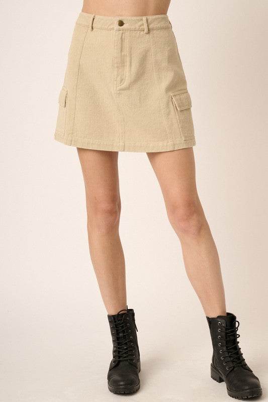 Mittoshop Cargo Mini Skirt with Side Pockets - Hovatok