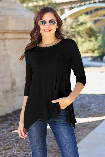 Basic Bae Full Size Round Neck Pocketed T-Shirt - Hovatok