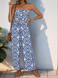 Perfee Smocked Tube Wide Leg Jumpsuit - Hovatok