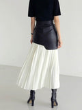 Pleated Contrast High Rise Skirt - Hovatok