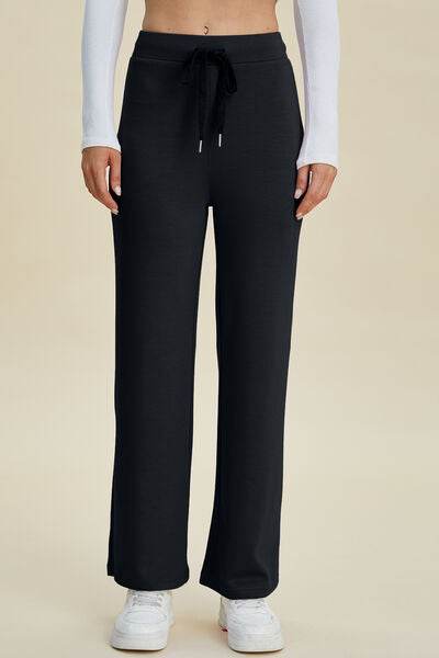 Basic Bae Full Size Air Scuba Drawstring Wide Leg Pants - Hovatok