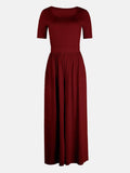 Scoop Neck Short Sleeve Jumpsuit - Hovatok