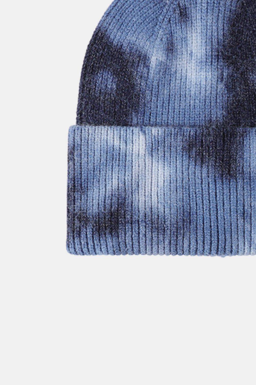 Tie-Dye Cuffed Rib-Knit Beanie Hat - Hovatok