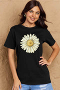 Simply Love Full Size FLOWER Graphic Cotton Tee - Hovatok