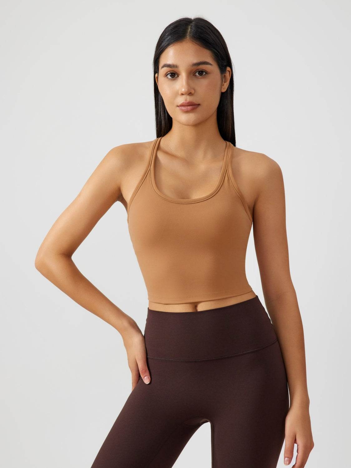 Millennia Scoop Neck Active Tank with Detachable Chest Pads - Hovatok