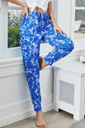 Shiny Tie-Dye Drawstring Waist Joggers with Pockets - Hovatok