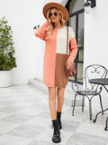 Color Block Dropped Shoulder Sweater Dress - Hovatok