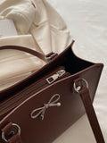 Bow PU Leather Shoulder Bag - Hovatok
