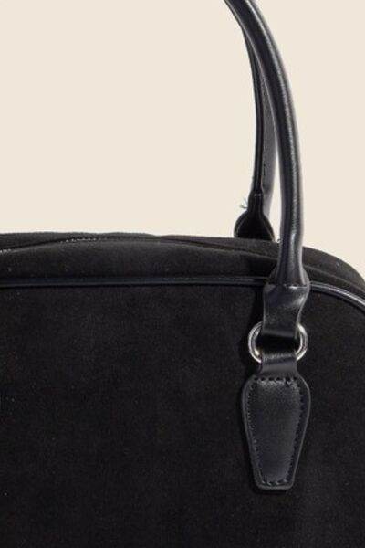 Fame Faux Leather Handle Boxy Handbag - Hovatok
