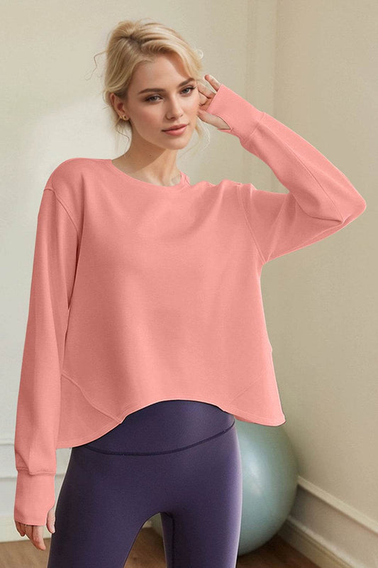 Basic Bae Air Scuba Round Neck Long Sleeve Sweatshirt - Hovatok